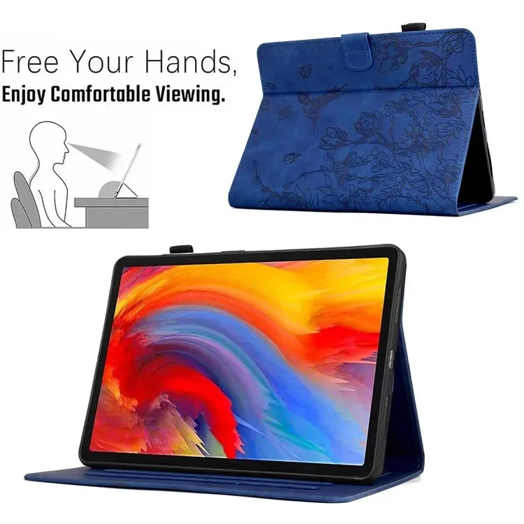 For Amazon Kindle Paperwhite (2021) 6.8 inch Case Flower Bird Imprinted Card Holder Leather Cover