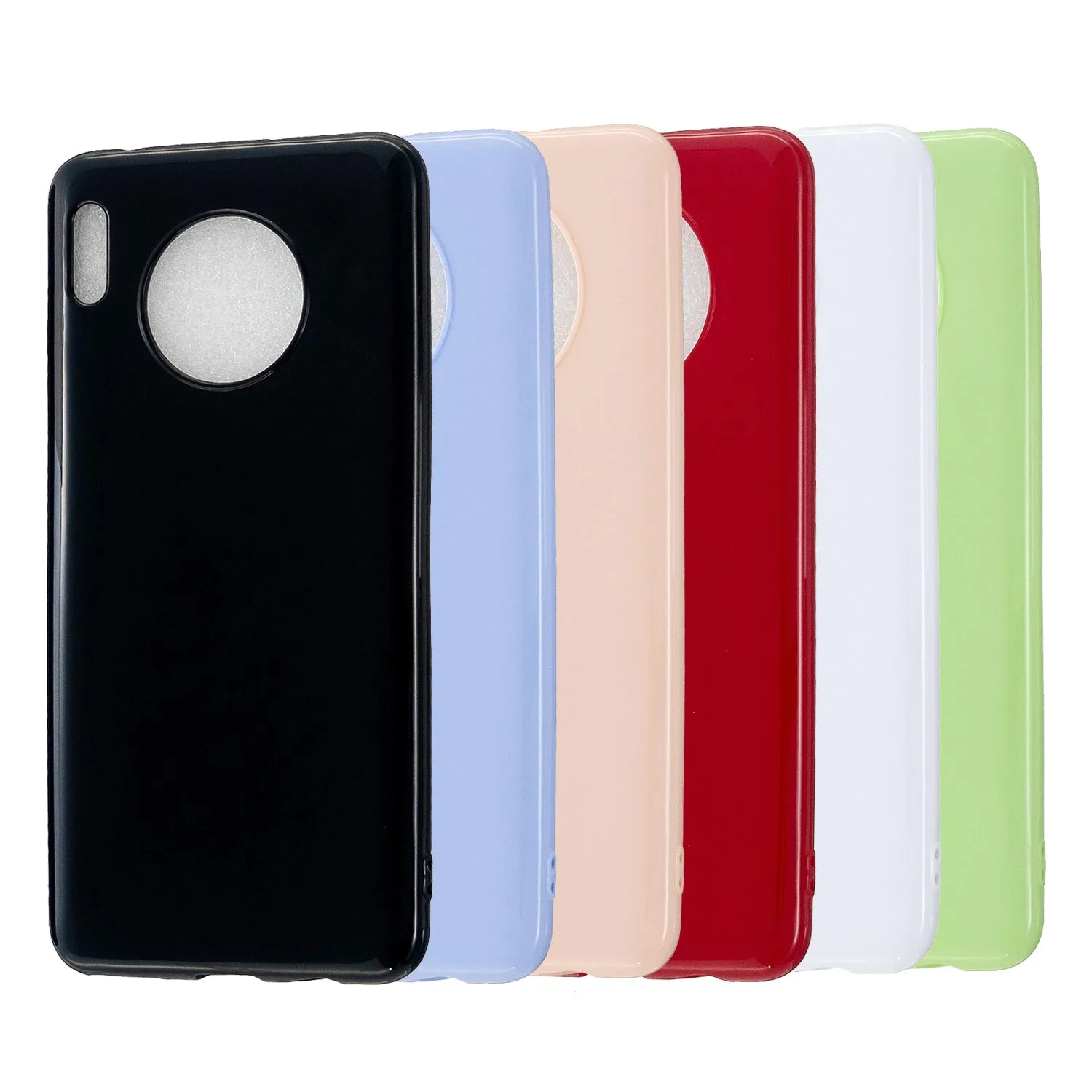 For HUAWEI Mate 30/30 Lite/30 Pro Cellphone Case Simple Profile Soft TPU Shock-Absorption Phone Cover Sakura pink