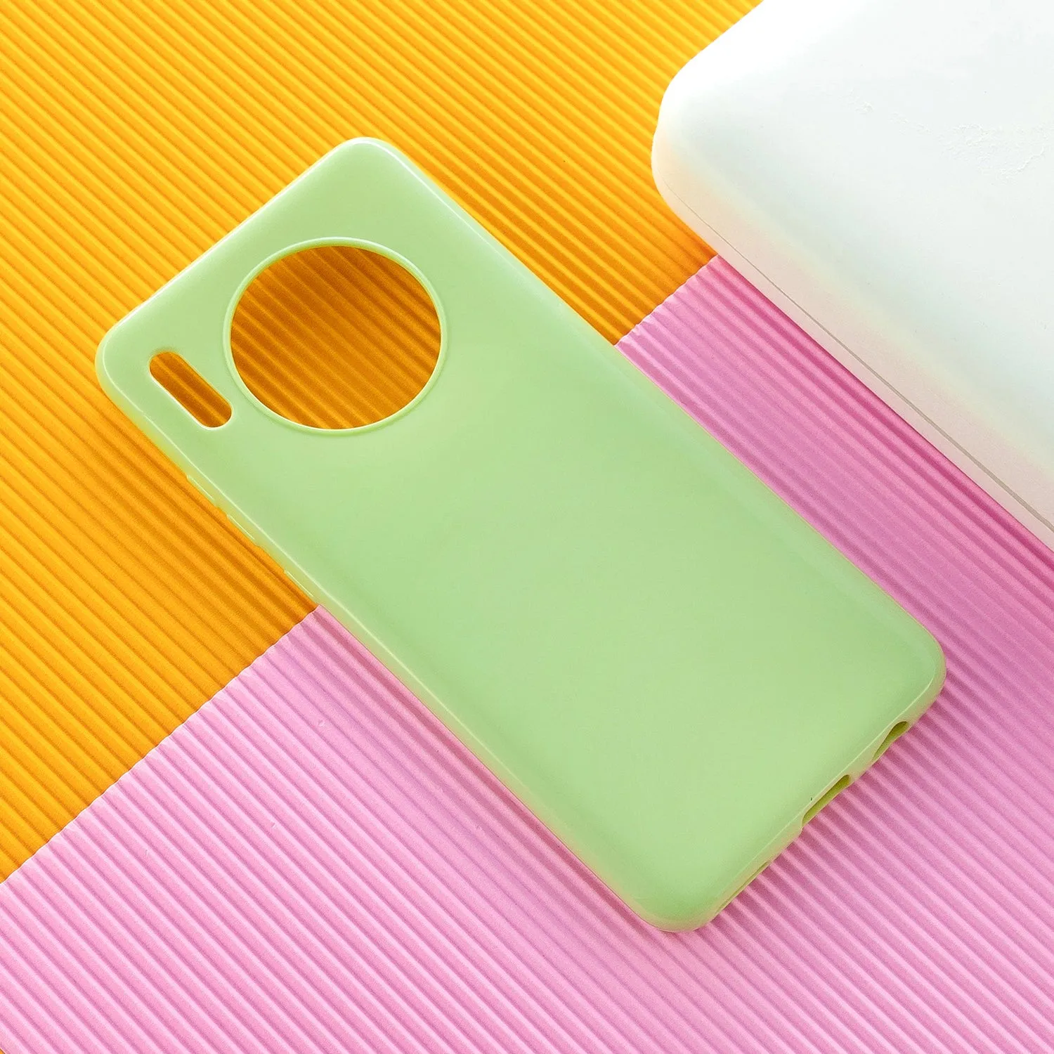 For HUAWEI Mate 30/30 Lite/30 Pro Cellphone Case Simple Profile Soft TPU Shock-Absorption Phone Cover Sakura pink