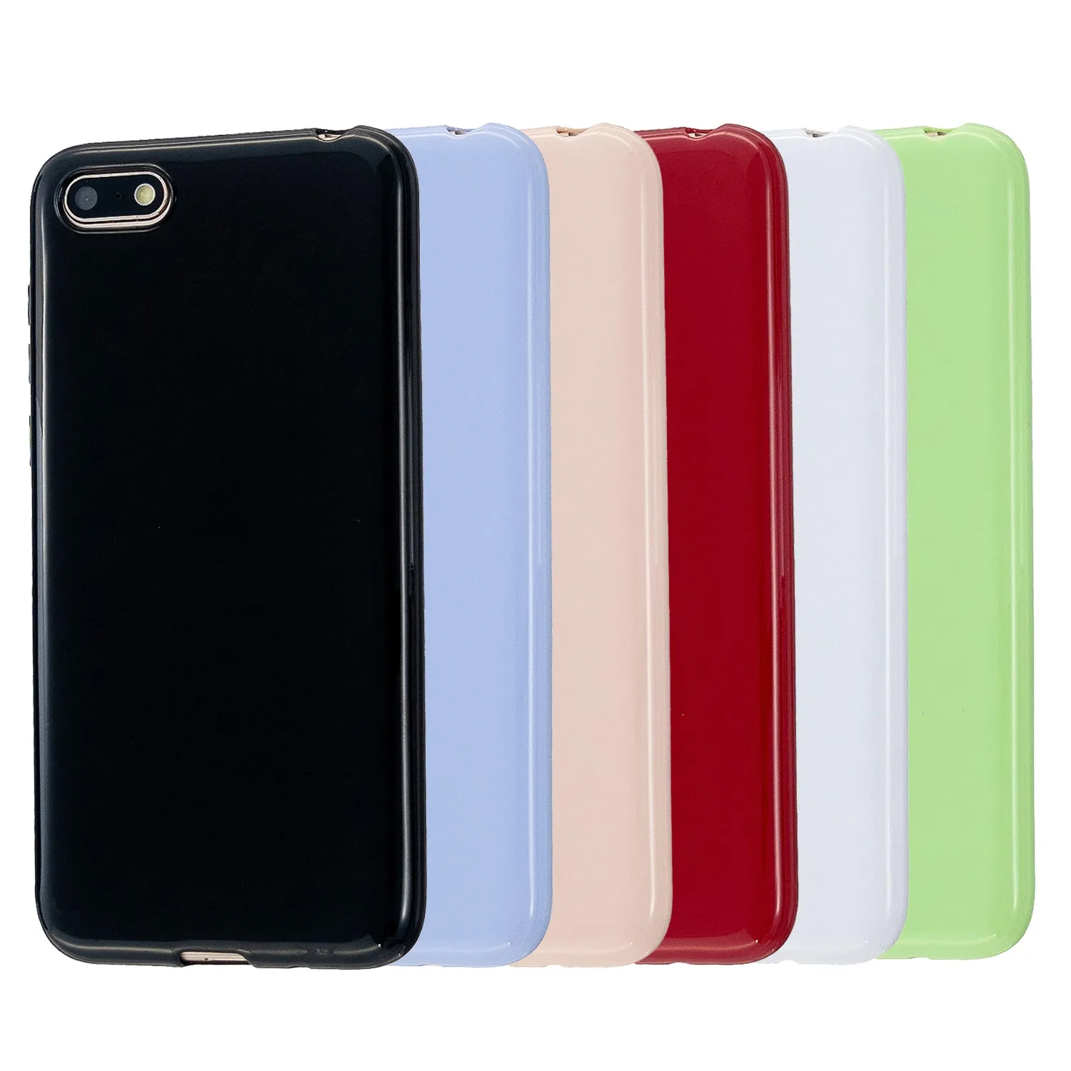 For HUAWEI Y5 2018/2019 TPU Phone Case Simple Profile Delicate Finish Cellphone Cover Full Body Protection Sakura pink