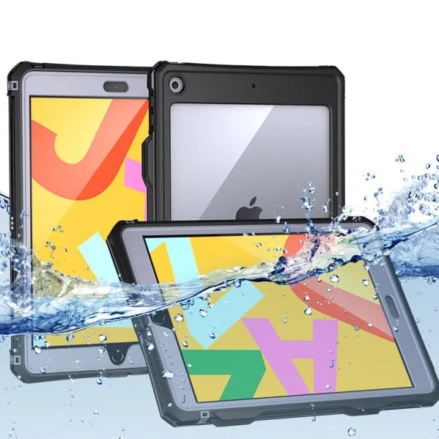 For iPad 10.2 Waterproof Case 2019 TPU and PC Silicone With Screen Protector Shockproof Cover For iPad 10.2 7th Generation