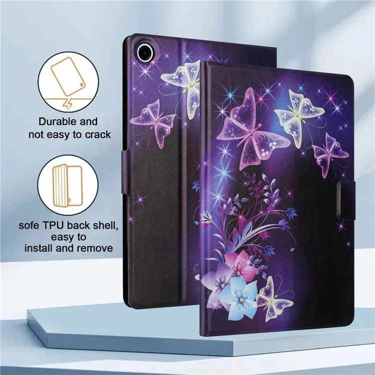 For iPad 10.9 (2022) Case Pattern Printed Stand Litchi Texture Leather Tablet Cover with Card Slots