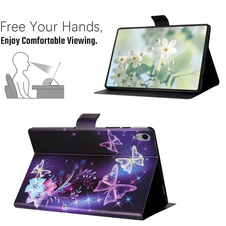 For iPad 10.9 (2022) Case Pattern Printed Stand Litchi Texture Leather Tablet Cover with Card Slots