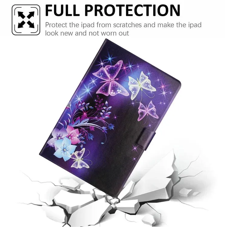 For iPad 10.9 (2022) Case Pattern Printed Stand Litchi Texture Leather Tablet Cover with Card Slots