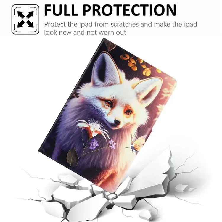 For iPad 10.9 (2022) Case Pattern Printed Stand Litchi Texture Leather Tablet Cover with Card Slots