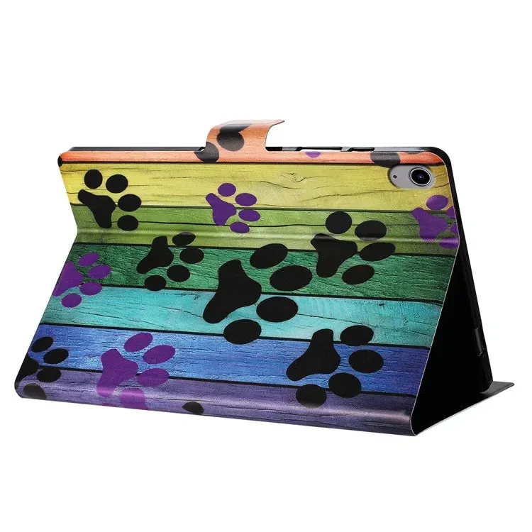 For iPad 10.9 (2022) Case Pattern Printed Stand Litchi Texture Leather Tablet Cover with Card Slots