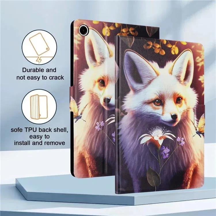 For iPad 10.9 (2022) Case Pattern Printed Stand Litchi Texture Leather Tablet Cover with Card Slots