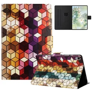 For iPad 10.9 (2022) Case Pattern Printed Stand Litchi Texture Leather Tablet Cover with Card Slots
