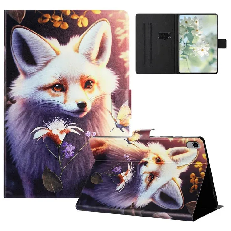 For iPad 10.9 (2022) Case Pattern Printed Stand Litchi Texture Leather Tablet Cover with Card Slots