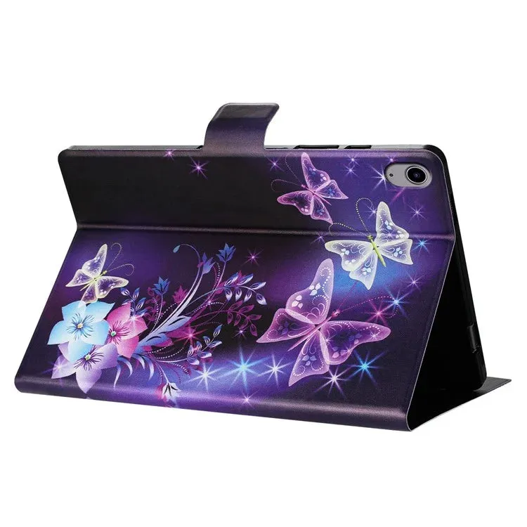 For iPad 10.9 (2022) Case Pattern Printed Stand Litchi Texture Leather Tablet Cover with Card Slots