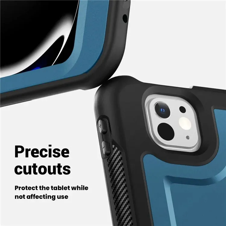 For iPad Pro 13 (2024) Case Rotating Kickstand PC TPU Shockproof Tablet Cover