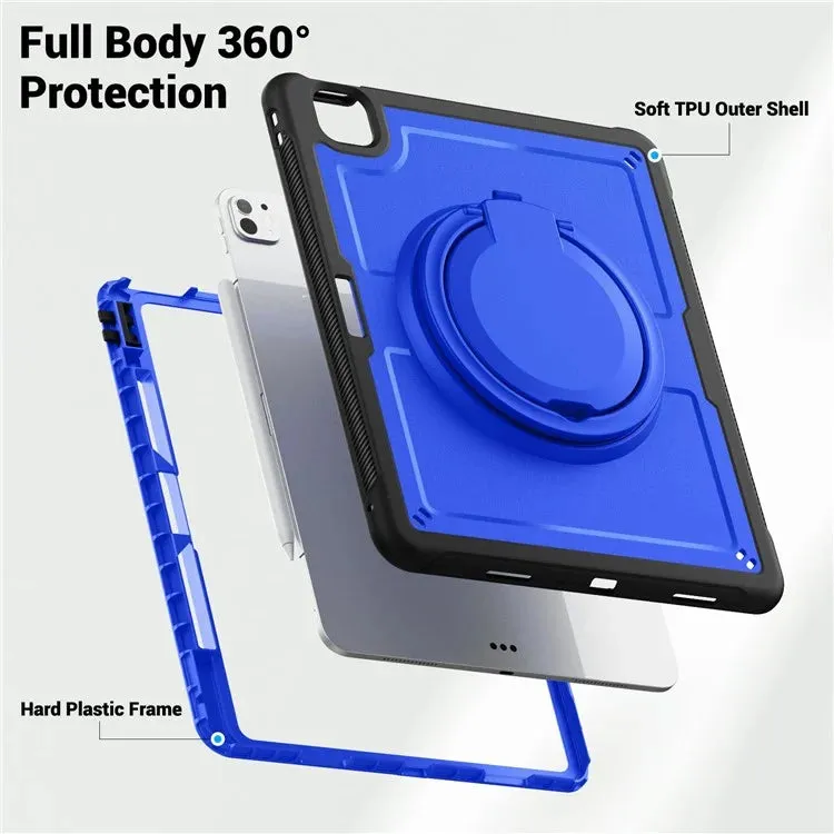 For iPad Pro 13 (2024) Case Rotating Kickstand PC TPU Shockproof Tablet Cover