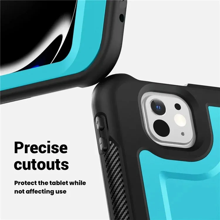 For iPad Pro 13 (2024) Case Rotating Kickstand PC TPU Shockproof Tablet Cover