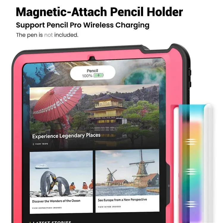 For iPad Pro 13 (2024) Case Rotating Kickstand PC TPU Shockproof Tablet Cover