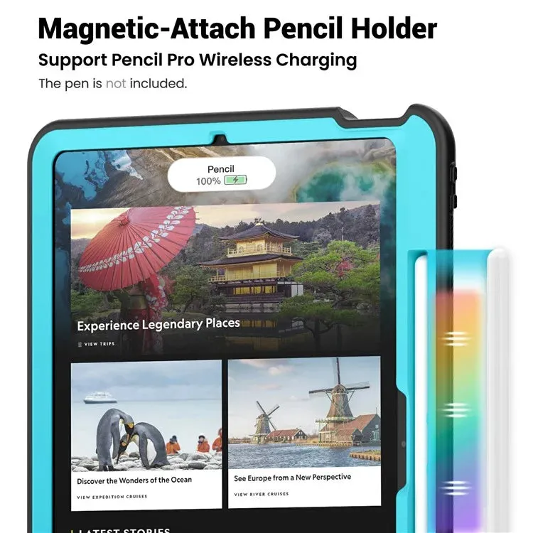 For iPad Pro 13 (2024) Case Rotating Kickstand PC TPU Shockproof Tablet Cover