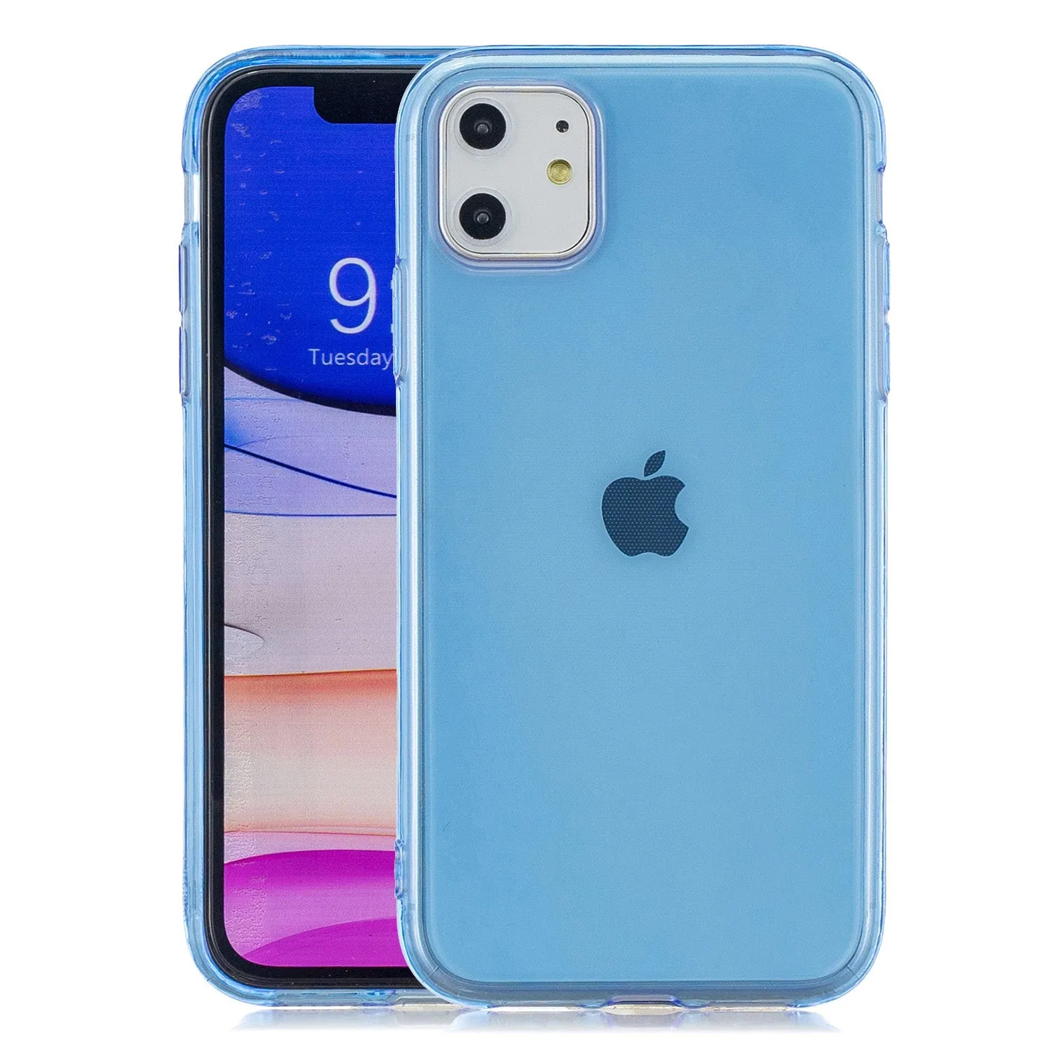 for iPhone 11 / 11 Pro / 11 Pro Max Clear Colorful TPU Back Cover Cellphone Case Shell Pink