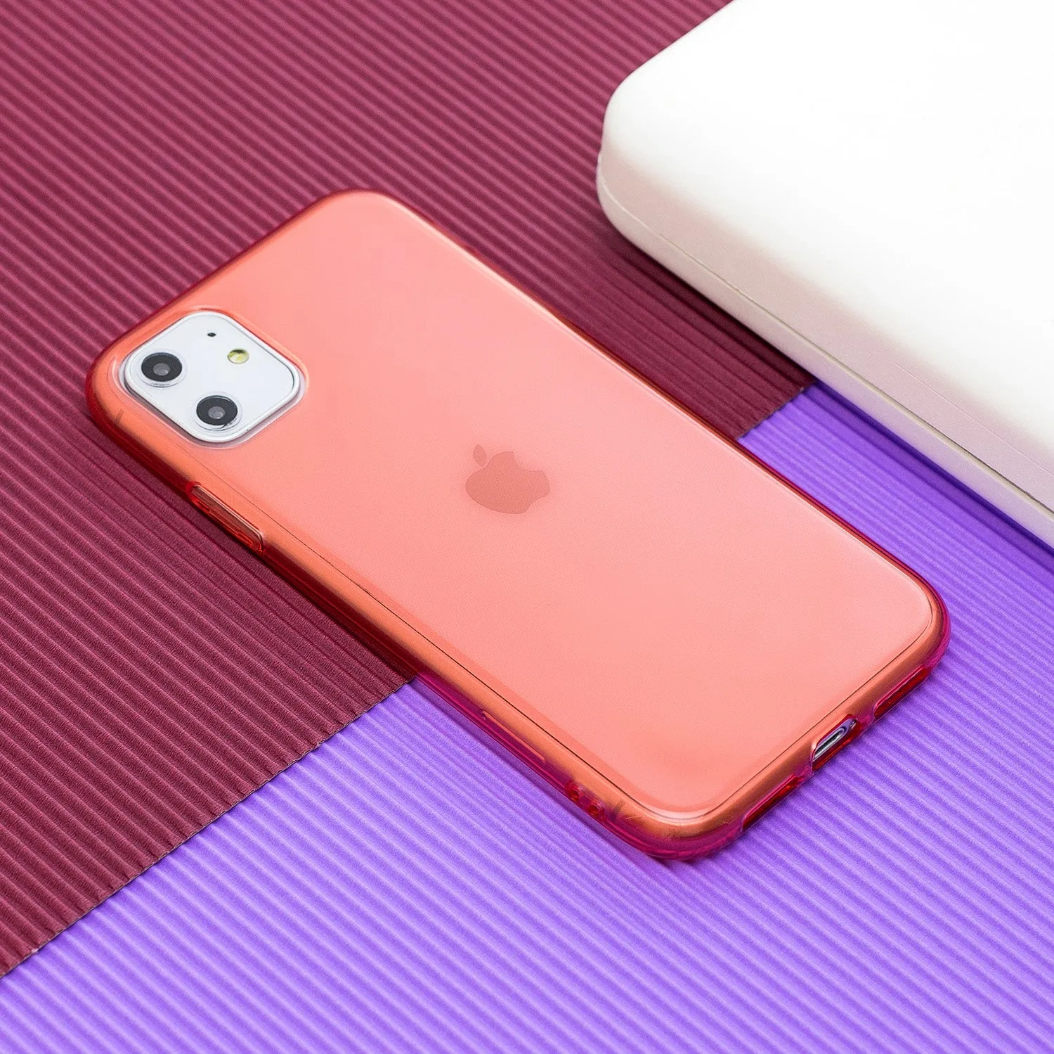 for iPhone 11 / 11 Pro / 11 Pro Max Clear Colorful TPU Back Cover Cellphone Case Shell Pink