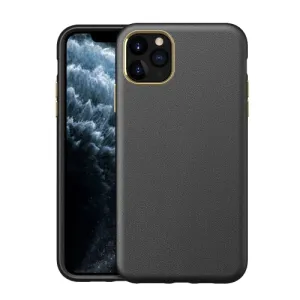For iPhone 11 Electroplating Leather Texture PC   TPU Shockproof Case