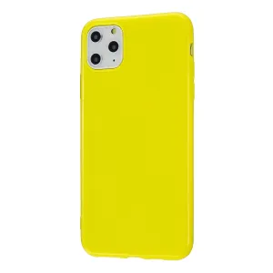 For iPhone 11/11 Pro/11 Pro Max Smartphone Cover Slim Fit Glossy TPU Phone Case Full Body Protection Shell Lemon yellow