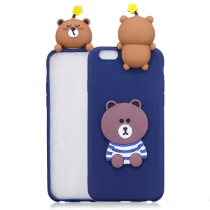 For iPhone 6/6S plus 3D Cute Cartoon Animal TPU Anti-scratch Non-slip Protective Cover Back Case - Cute Bear