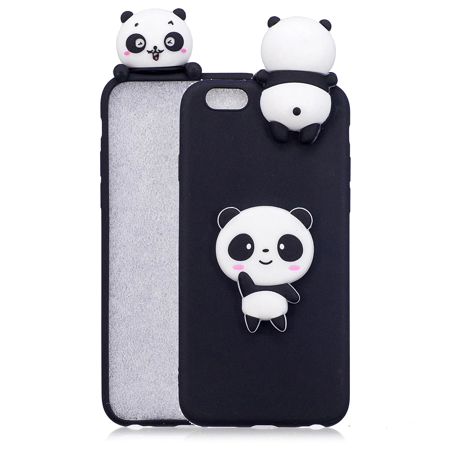 For iPhone 6/6S plus 3D Cute Cartoon Animal TPU Anti-scratch Non-slip Protective Cover Back Case
