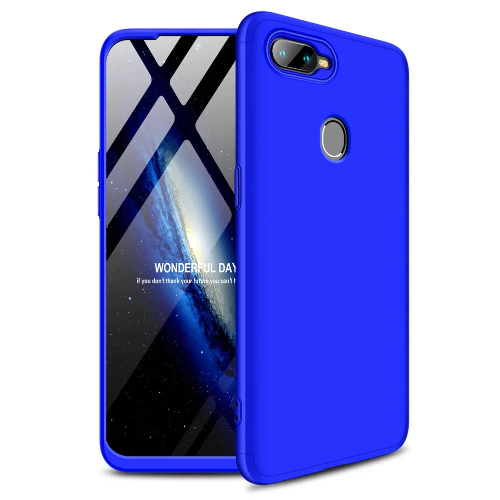 for Oppo A7 Ultra Slim PC Back Cover Non-slip Shockproof 360 Degree Full Protective Case Silver black silver_Oppo A7