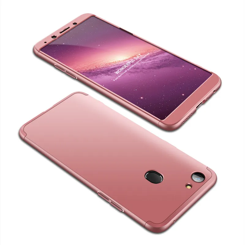 For OPPO A73/F5/F5 Youth/A75 Taiwan Slim 3 in 1 Hybrid Hard Case Full Body 360 Degree Protection Back Cover red