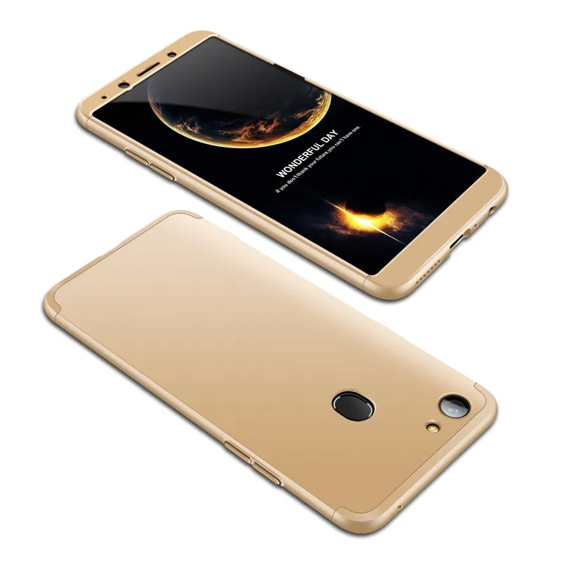For OPPO A73/F5/F5 Youth/A75 Taiwan Slim 3 in 1 Hybrid Hard Case Full Body 360 Degree Protection Back Cover red