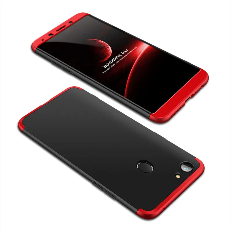 For OPPO A73/F5/F5 Youth/A75 Taiwan Slim 3 in 1 Hybrid Hard Case Full Body 360 Degree Protection Back Cover red