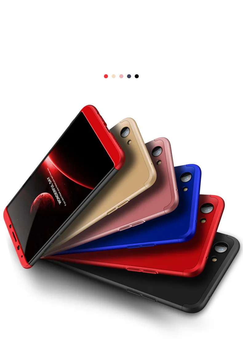 For OPPO A73/F5/F5 Youth/A75 Taiwan Slim 3 in 1 Hybrid Hard Case Full Body 360 Degree Protection Back Cover red