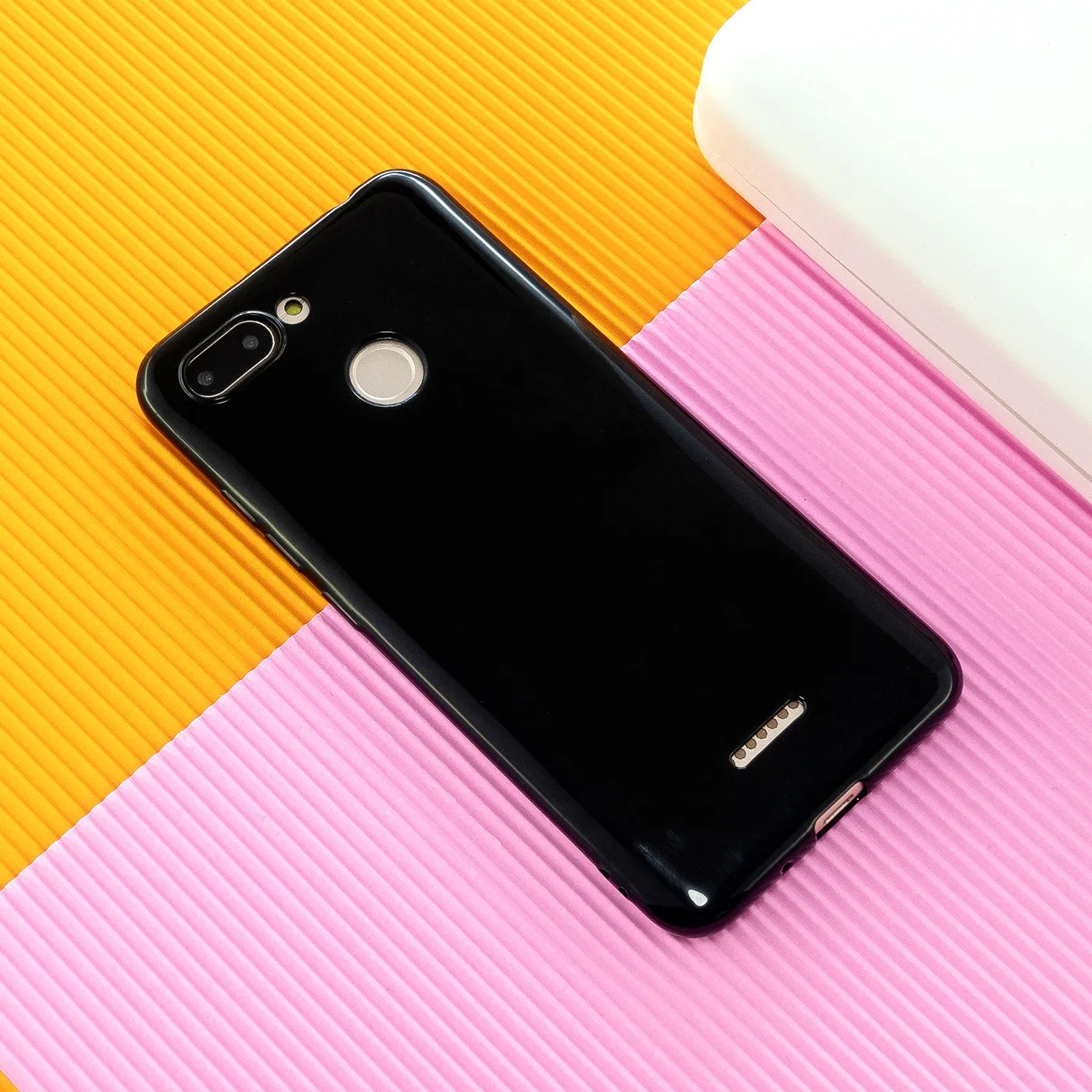 For Redmi 6/6A/6 Pro Cellphone Case Simple Profile Soft TPU Ultra Light Anti-Scratch Phone Cover Bright black