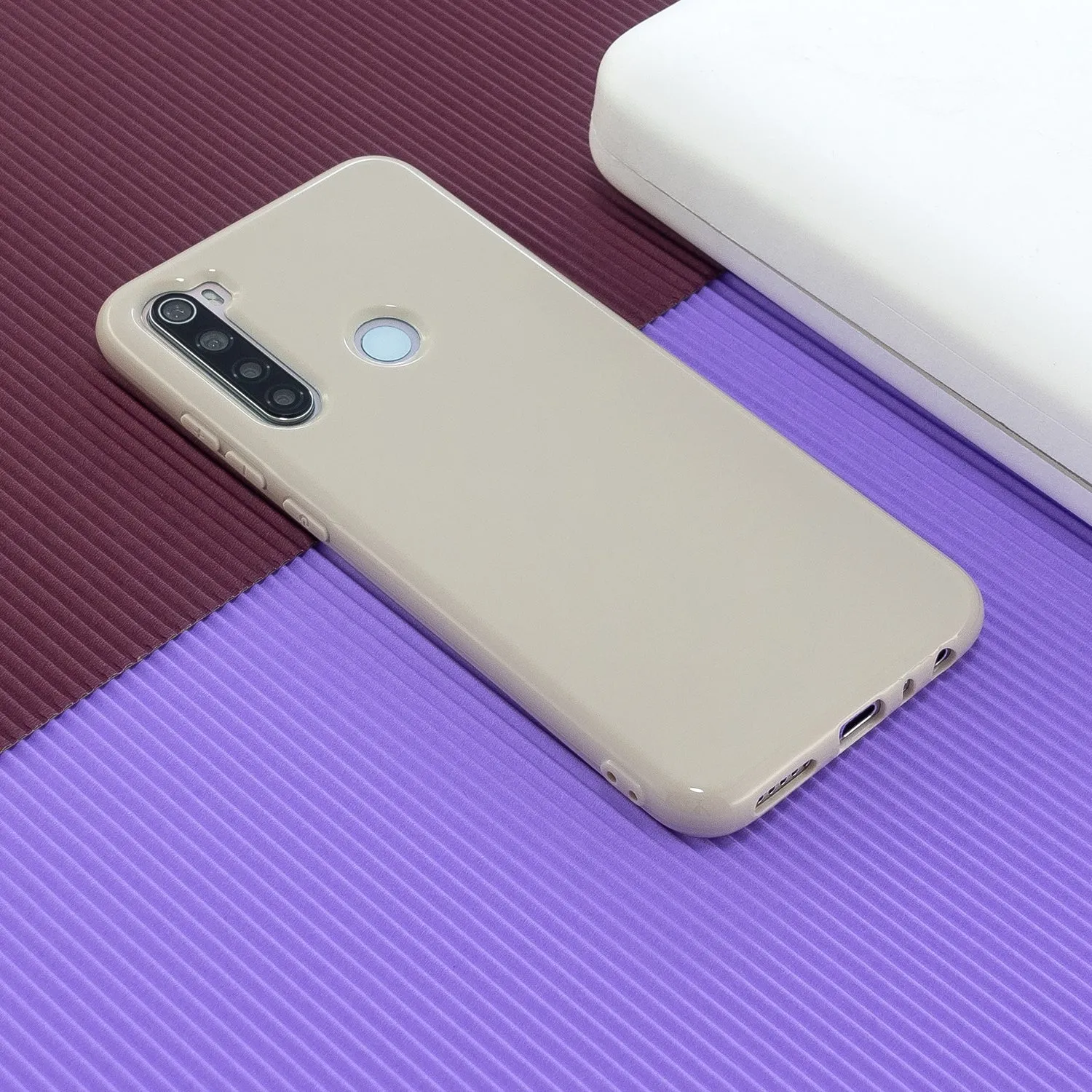 For Redmi Note 8/8 Pro Cellphone Cover 2.0mm Thickened TPU Case Camera Protector Anti-Scratch Soft Phone Shell Khaki
