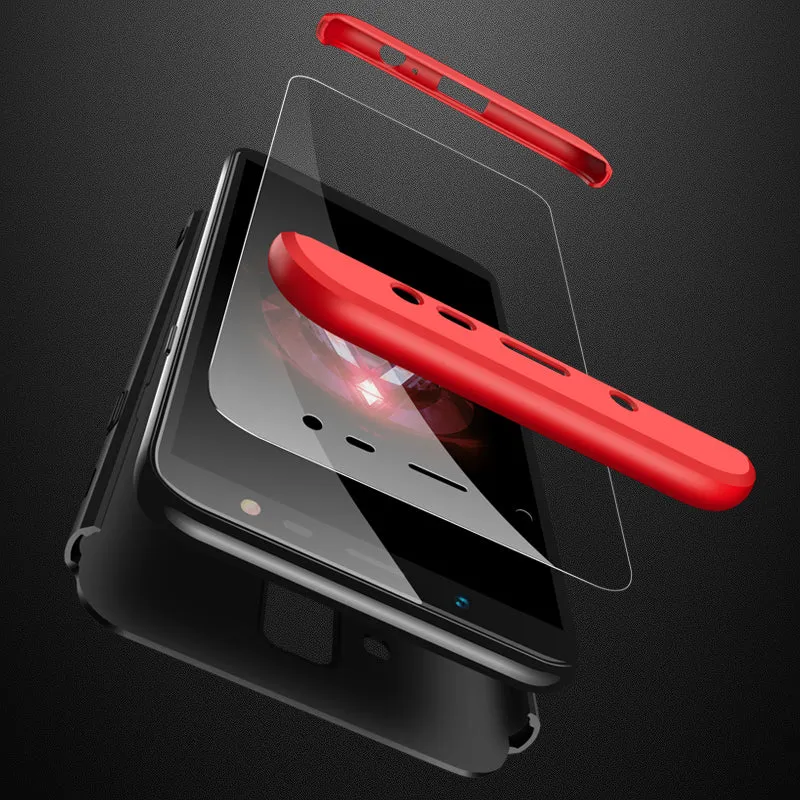 For Samsung J8 2018 360 Degree Protective Case Ultra Thin Hard Back Cover Red black red