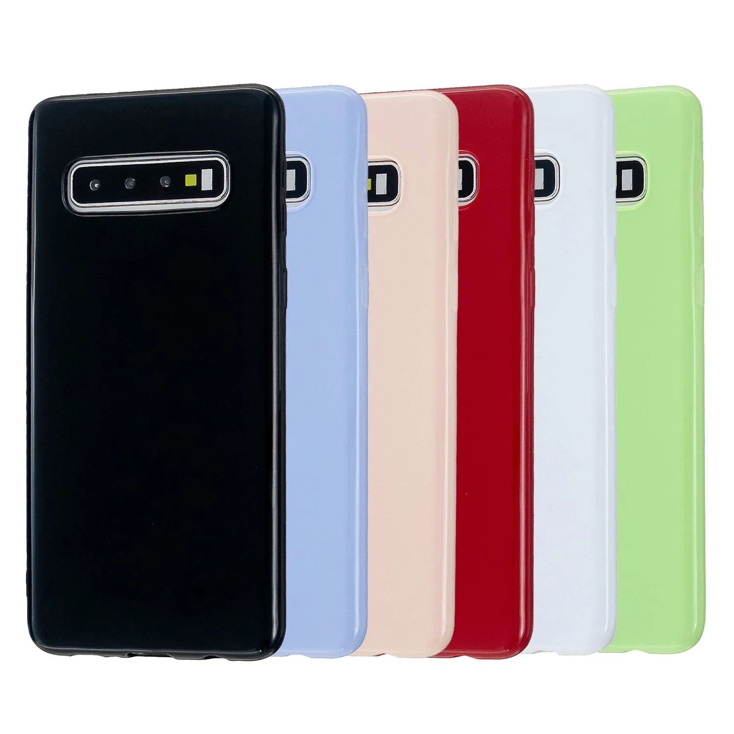 For Samsung S10/S10E/S10 Plus Cellphone Case Precise Cutouts Simple Profile Soft TPU Mobile Phone Shell Bright black