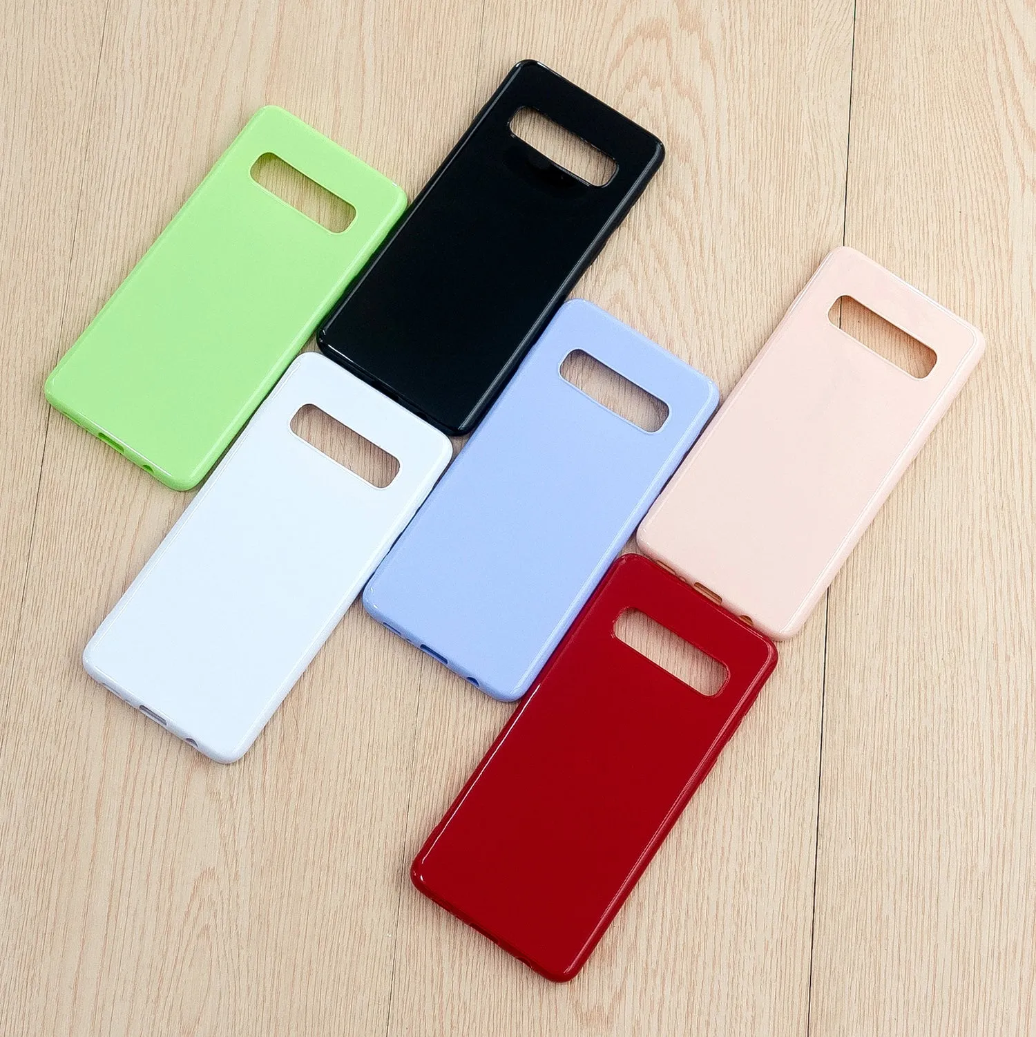 For Samsung S10/S10E/S10 Plus Cellphone Case Precise Cutouts Simple Profile Soft TPU Mobile Phone Shell Bright black
