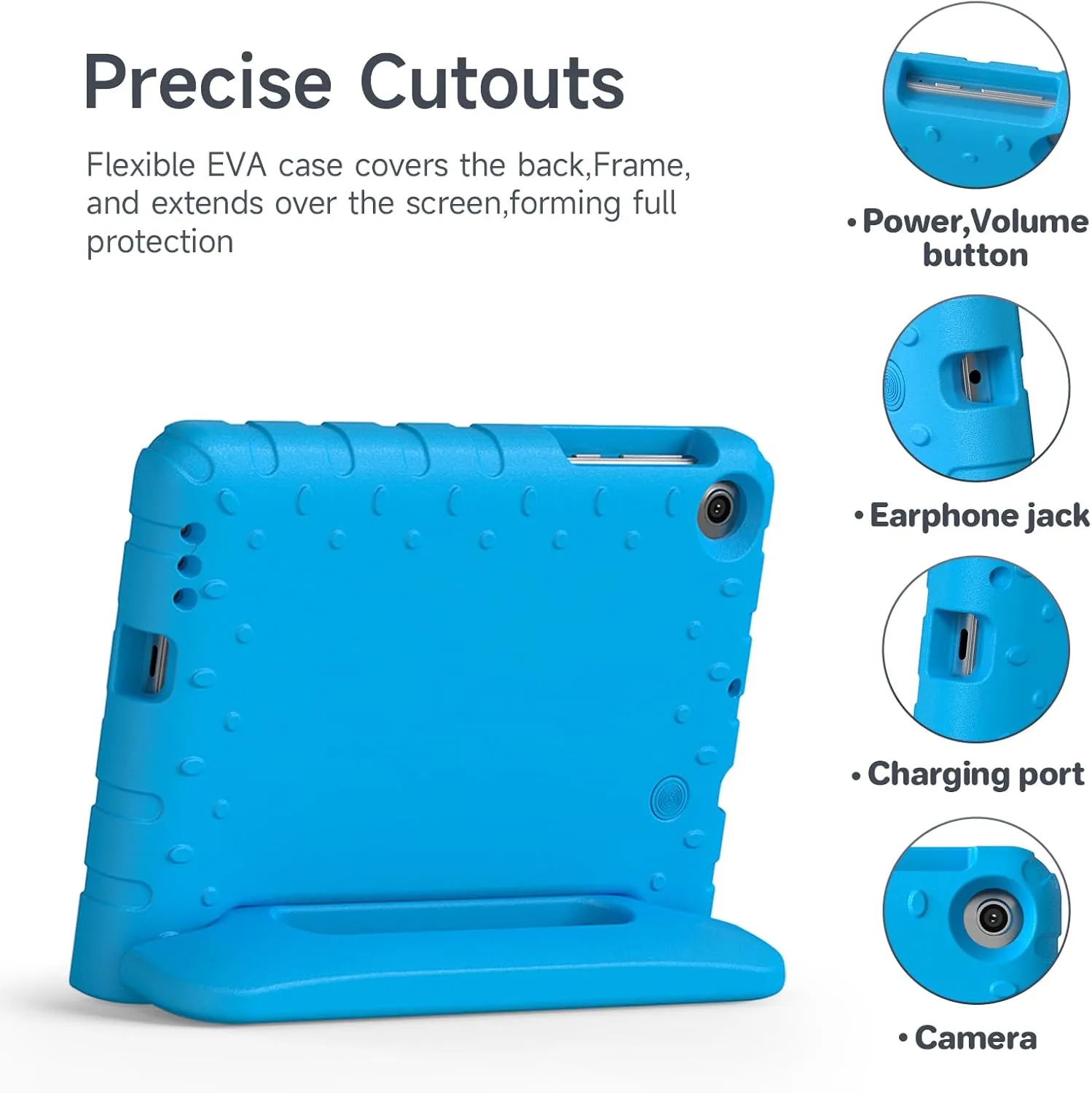 for Walmart Onn 7 inch Tablet Case Gen 3 2022(Model:100071481), Light Weight Shockproof Durable Kids Cases with Convertible Handle Stand for Boys Girls, Blue