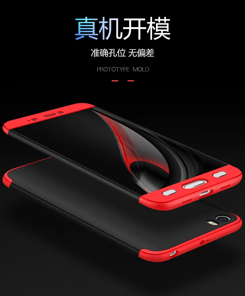 For XIAOMI MI 5 Slim 3 in 1 Hybrid Hard Case Full Body 360 Degree Protection Back Cover  black