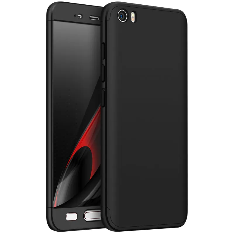 For XIAOMI MI 5 Slim 3 in 1 Hybrid Hard Case Full Body 360 Degree Protection Back Cover  black