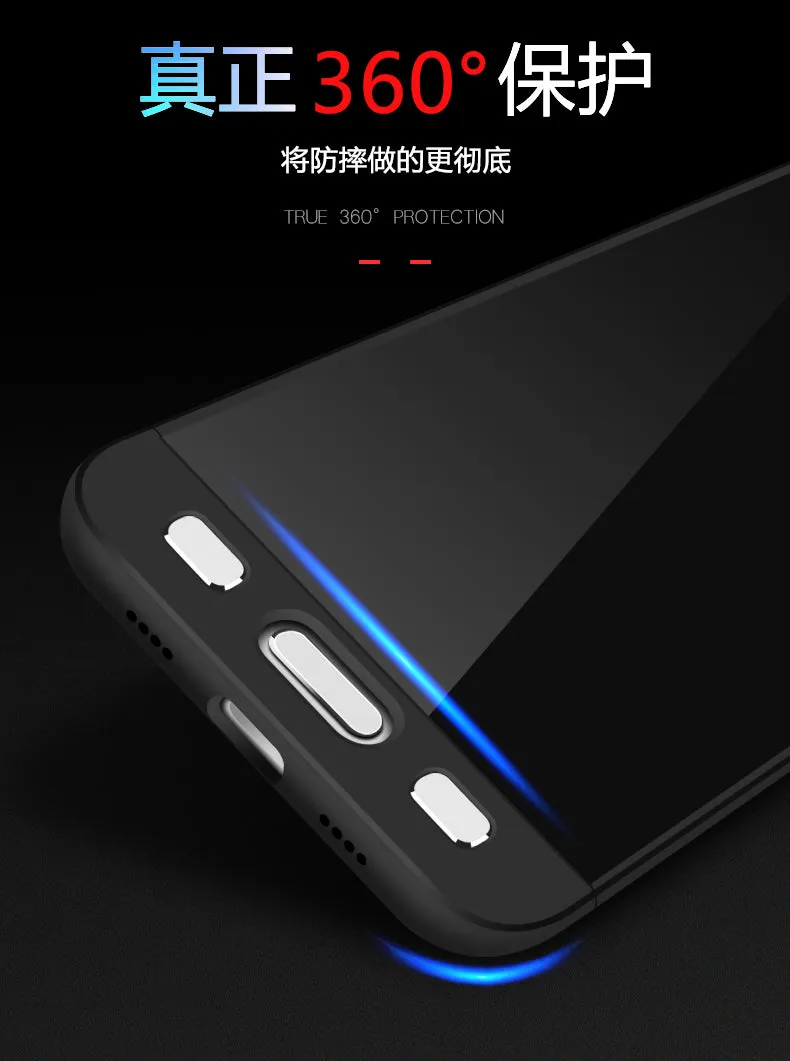 For XIAOMI MI 5 Slim 3 in 1 Hybrid Hard Case Full Body 360 Degree Protection Back Cover  black