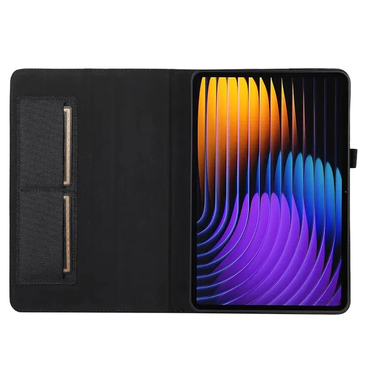 For Xiaomi Pad 7 / Pad 7 Pro Leather Case Card Holder Cloth Texture Tablet Stand Cover