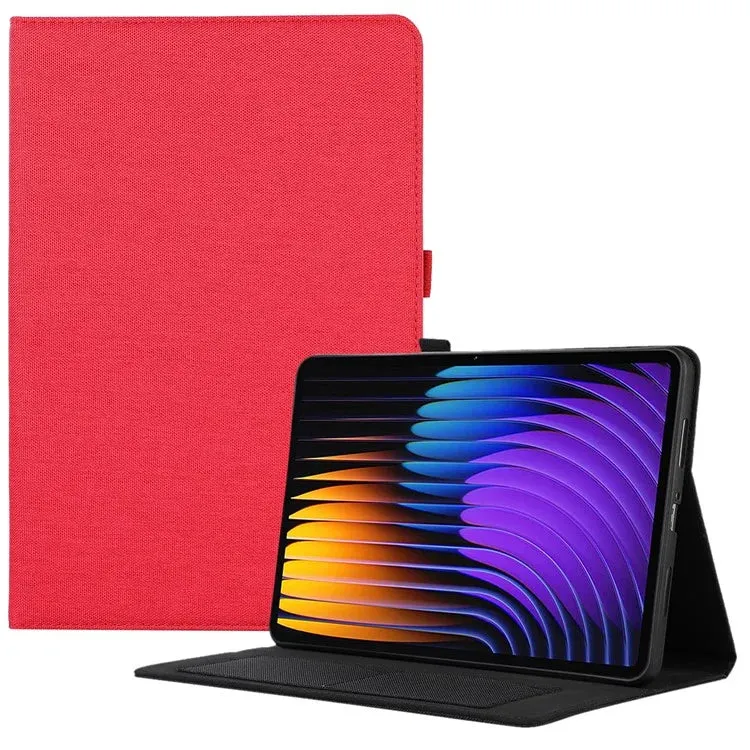 For Xiaomi Pad 7 / Pad 7 Pro Leather Case Card Holder Cloth Texture Tablet Stand Cover