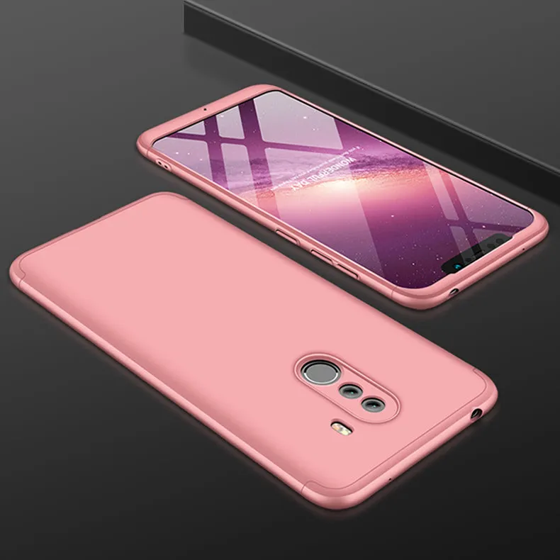 For XIAOMI Pocophone F1 Ultra Slim PC Back Cover Non-slip Shockproof 360 Degree Full Protective Case silver black silver