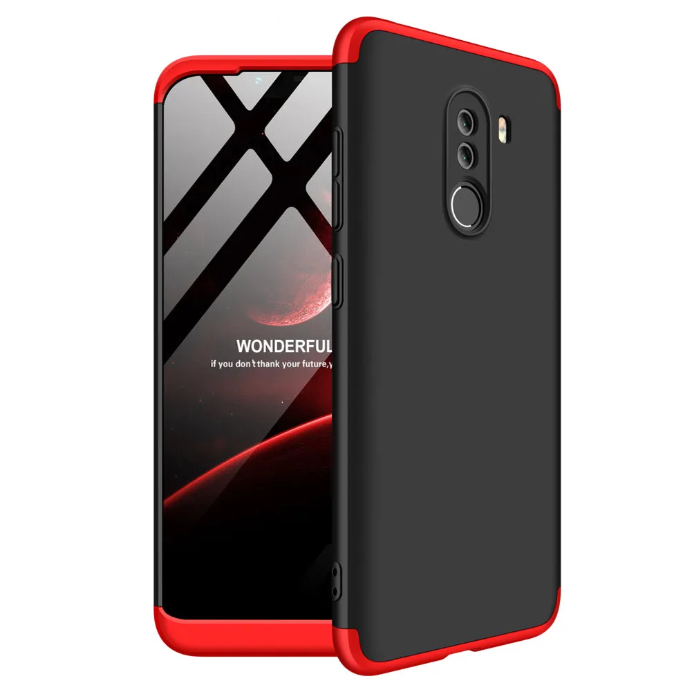 For XIAOMI Pocophone F1 Ultra Slim PC Back Cover Non-slip Shockproof 360 Degree Full Protective Case silver black silver