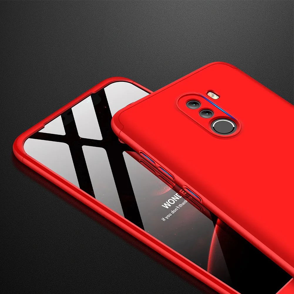 For XIAOMI Pocophone F1 Ultra Slim PC Back Cover Non-slip Shockproof 360 Degree Full Protective Case silver black silver