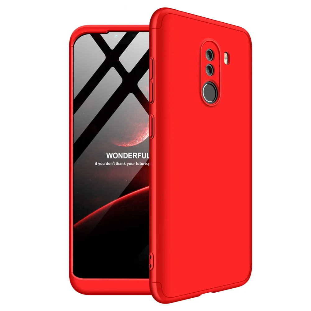 For XIAOMI Pocophone F1 Ultra Slim PC Back Cover Non-slip Shockproof 360 Degree Full Protective Case silver black silver