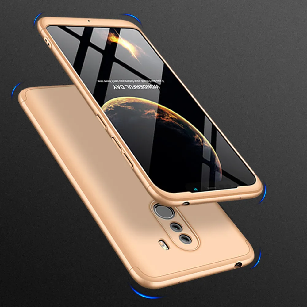 For XIAOMI Pocophone F1 Ultra Slim PC Back Cover Non-slip Shockproof 360 Degree Full Protective Case silver black silver