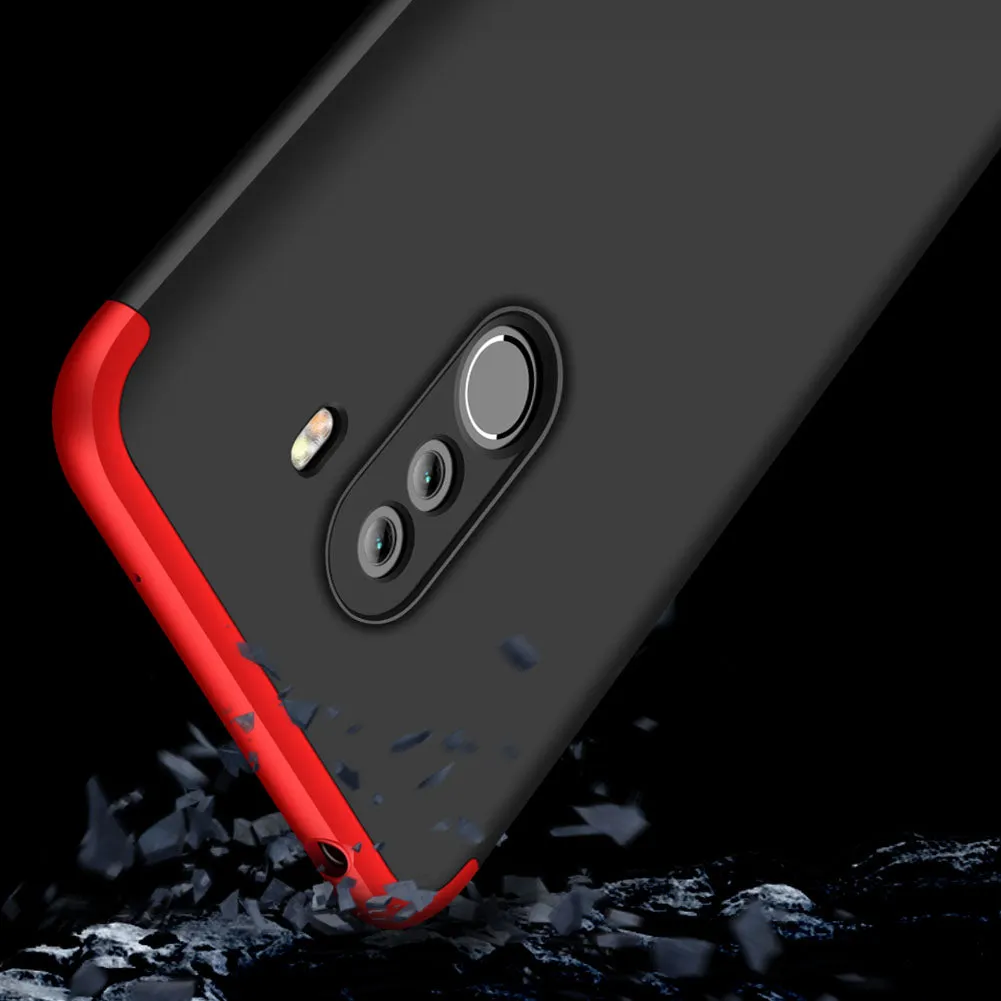 For XIAOMI Pocophone F1 Ultra Slim PC Back Cover Non-slip Shockproof 360 Degree Full Protective Case silver black silver