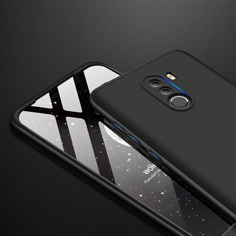 For XIAOMI Pocophone F1 Ultra Slim PC Back Cover Non-slip Shockproof 360 Degree Full Protective Case silver black silver