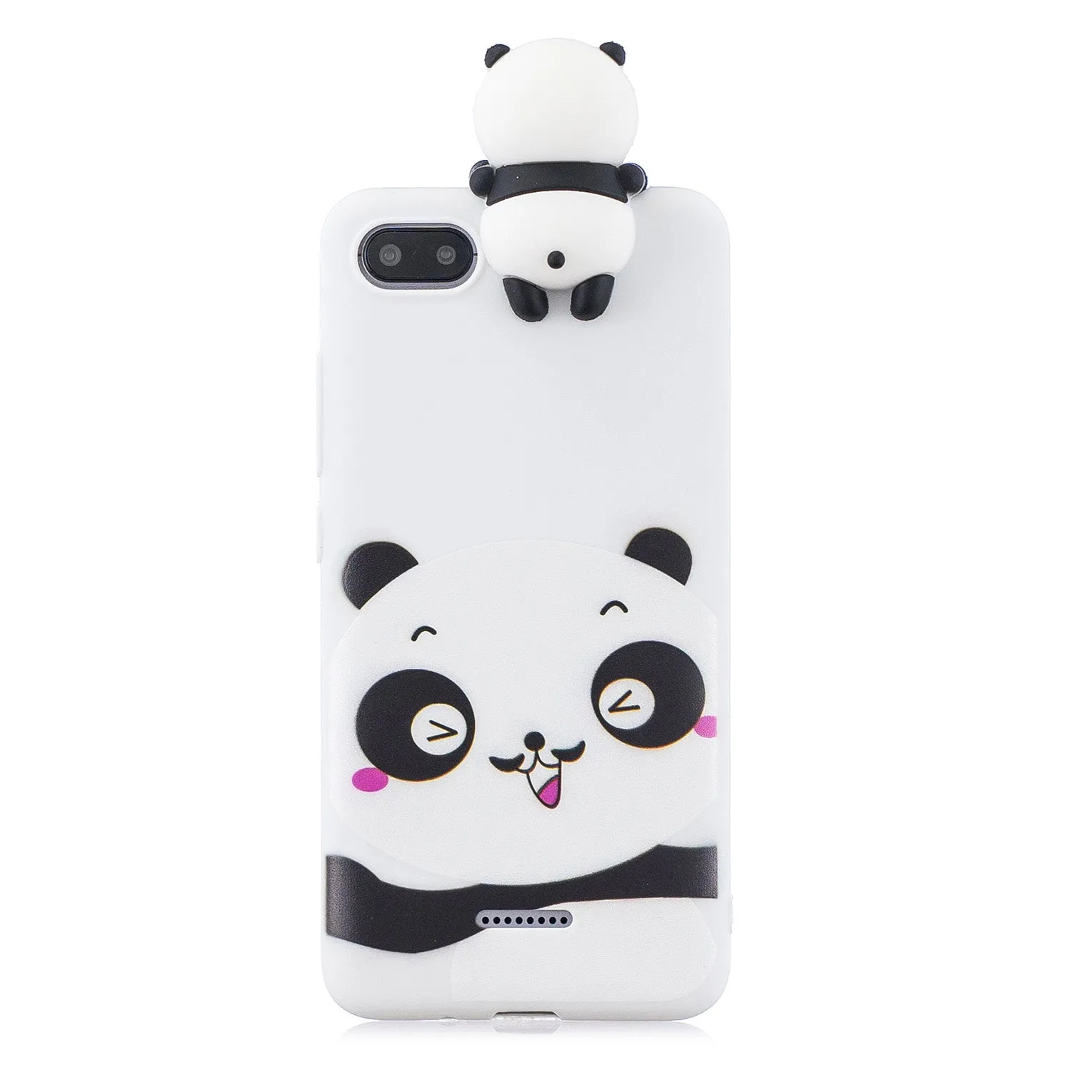 For XIAOMI Redmi 6A 3D Cartoon Lovely Coloured Painted Soft TPU Back Cover Non-slip Shockproof Full Protective Case Light pink