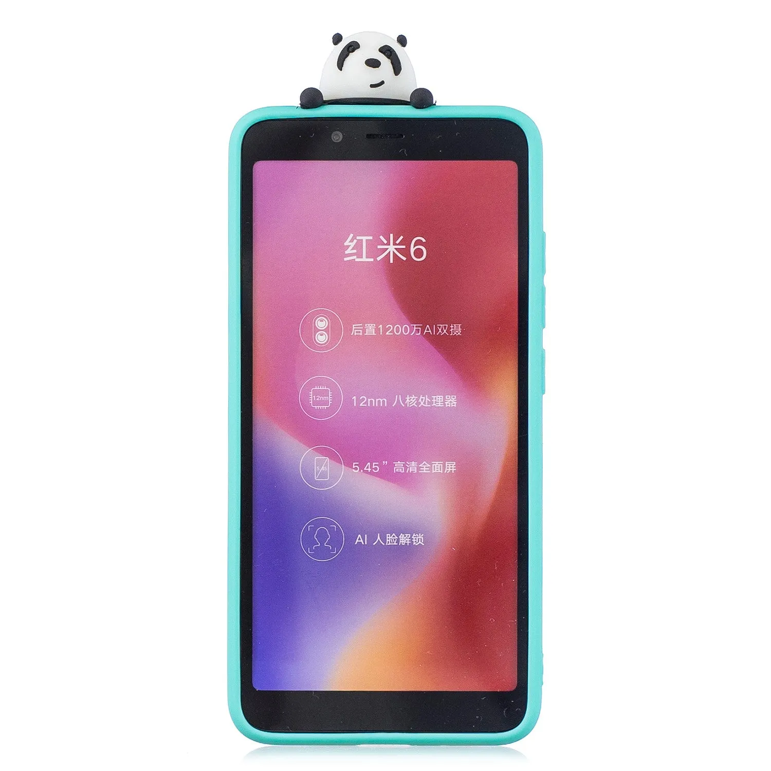 For XIAOMI Redmi 6A 3D Cartoon Lovely Coloured Painted Soft TPU Back Cover Non-slip Shockproof Full Protective Case Light pink